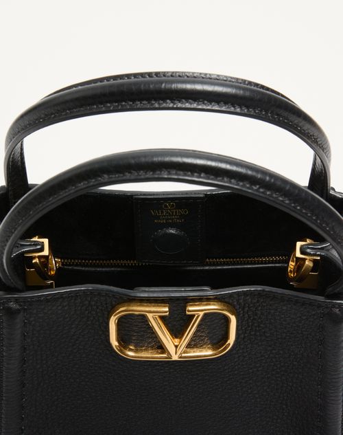Valentino Garavani - Valentino Garavani Alltime Small Handbag In Grainy Calfskin - Black - Woman - Top Handle Bags